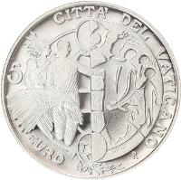 Vatican City coin 5 Euro - Benedict XVI - 42nd World Day of Peace (2009) reverse reverse of 5 Euro - Benedict XVI - 42nd World Day of Peace (2009) coin with KM# 415 from Vatican City. Inscription: CITTA' DEL VATICANO 5 EURO R