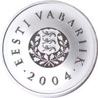 Estonia coin 10 Krooni - 120th anniversary of the consecration of the Flag of Estonia (2004) obverse obverse of 10 Krooni - 120th anniversary of the consecration of the Flag of Estonia (2004) coin with KM# 40 from Estonia. Inscription: EESTI VABARIIK 2004