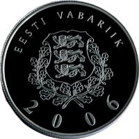 obverse of 10 Krooni - Torino Winter Olympics (2006) coin with KM# 42 from Estonia. Inscription: EESTI VABARIIK 2006