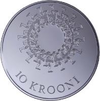 Estonia coin 10 Krooni - Song and dance festival tradition (2009) reverse reverse of 10 Krooni - Song and dance festival tradition (2009) coin with KM# 51 from Estonia. Inscription: 10 KROONI