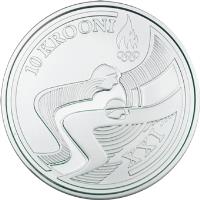 reverse of 10 Krooni - Vancouver Winter Olympic Games (2010) coin with KM# 53 from Estonia. Inscription: 10 KROONI XXI