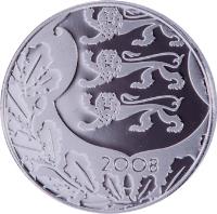 obverse of 100 Krooni - 90th anniversary of the Republic of Estonia (2008) coin with KM# 47 from Estonia. Inscription: 2008