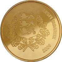 obverse of 100 Krooni - Song and dance festival tradition (2009) coin with KM# 52 from Estonia. Inscription: EESTI VABARIIK 2009