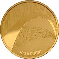 reverse of 100 Krooni - Song and dance festival tradition (2009) coin with KM# 52 from Estonia. Inscription: 100 KROONI