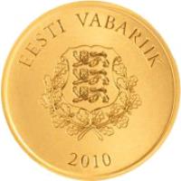 obverse of 100 Krooni - Estonian kroon (2010) coin with KM# 56 from Estonia. Inscription: EESTI VABARIIK 2010