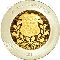 Estonia coin 20 Euro - Changeover to the euro (2011) obverse obverse of 20 Euro - Changeover to the euro (2011) coin with KM# 69 from Estonia. Inscription: EESTI VABARIIK 2011