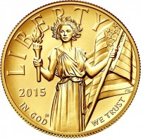 United States coin 100 Dollars - American Gold Eagle - Bullion (2015) obverse obverse of 100 Dollars - American Gold Eagle - Bullion (2015) coin with KM# 617 from United States. Inscription: LIBERTY 2015 IN GOD WE TRUST
