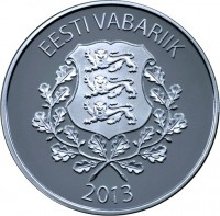 obverse of 7 Euro - Raimond Valgre (2013) coin with KM# 73 from Estonia. Inscription: EESTI VABARIIK
