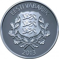 Estonia coin 7 Euro - Raimond Valgre (2013) obverse obverse of 7 Euro - Raimond Valgre (2013) coin with KM# 73 from Estonia. Inscription: EESTI VABARIIK