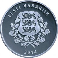 obverse of 10 Euro - Work of Miina Härma (2014) coin with KM# 75 from Estonia. Inscription: EESTI VABARIIK 2014