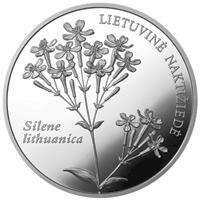 reverse of 50 Litų - Lithuanian Nature (2009) coin with KM# 165 from Lithuania. Inscription: LIETUVINĖ NAKTIŽIEDĖ SILENE LITHUANICA