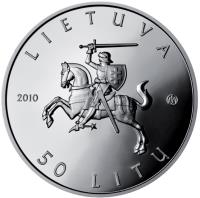 Lithuania coin 50 Litų - Lithuanian Nature (2010) obverse obverse of 50 Litų - Lithuanian Nature (2010) coin with KM# 171 from Lithuania. Inscription: LIETUVA 2010 50 LITŲ