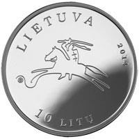 Lithuania coin 10 Litų - Lithuanian culture - Cinema (2014) obverse obverse of 10 Litų - Lithuanian culture - Cinema (2014) coin with KM# 203 from Lithuania. Inscription: LIETUVA 2014 10 LITŲ