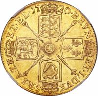 reverse of 2 Guineas - George I (1717 - 1726) coin with KM# 554 from United Kingdom. Inscription: BRVN · ET LVN · DVX S · R · I · A · TH ET · PR · EL · 17 17 ·