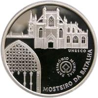 reverse of 5 Euro - UNESCO World Heritage Sites: Monastery of Batalha (2005) coin with KM# 761a from Portugal. Inscription: UNESCO PATRIMÓNIO MUNDIAL MOSTEIRO DA BATALHA
