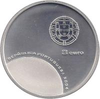 obverse of 8 Euro - The Spectacularity of Football: The Keeper's Save (2004) coin with KM# 756a from Portugal. Inscription: 8 euro REPÚBLICA PORTUGUESA 2004