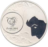 Portugal coin 8 Euro - The Spectacularity of Football: The Shot (2004) reverse reverse of 8 Euro - The Spectacularity of Football: The Shot (2004) coin with KM# 757a from Portugal. Inscription: TM UEFA Euro 2004 PORTUGAL