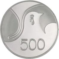 reverse of 500 Mils - Human Rights - Silver Proof Issue (1978) coin with KM# 48a from Cyprus. Inscription: 500