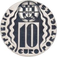 Portugal coin 10 Euro - 2004 Olympic Games in Athens (2004) obverse obverse of 10 Euro - 2004 Olympic Games in Athens (2004) coin with KM# 759a from Portugal. Inscription: REPÚBLICA 10 EURO PORTUGUESA