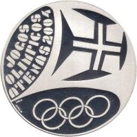 Portugal coin 10 Euro - 2004 Olympic Games in Athens (2004) reverse reverse of 10 Euro - 2004 Olympic Games in Athens (2004) coin with KM# 759a from Portugal. Inscription: JOCOS OLIMPICOS ÁTENAS 2004 INCM AURELIO