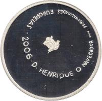 reverse of 8 Euro - Henry the Navigator (2006) coin with KM# 776a from Portugal. Inscription: · 2006 · D. HENRIQUE O NAVIGADOR INCM · JC PERSONALIDADES EUROPEAIS
