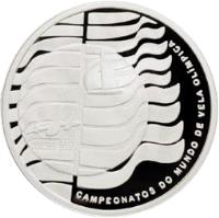 reverse of 10 Euro - ISAF Sailing World Championship 2007 in Cascais (2007) coin with KM# 823a from Portugal. Inscription: cascais 2007 CAMPEONATOS DO MUNDO DE VELA OLÍMPICA
