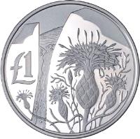 reverse of 1 Pound - Centaurea Akamantis - Silver Proof Issue (2006) coin with KM# 77a from Cyprus. Inscription: £1