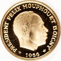 Ivory Coast coin 25 Francs - Félix Houphouët-Boigny (1966) obverse obverse of 25 Francs - Félix Houphouët-Boigny (1966) coin with KM# 3 from Ivory Coast. Inscription: PRESIDENT FELIX HOUPHOUET BOIGNY * 1966 *