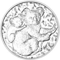 reverse of 1 Dollar - Elizabeth II - Australian Koala - Koala Silver Bullion; 4'th Portrait (2008) coin from Australia. Inscription: 1 OZ 999 SILVER