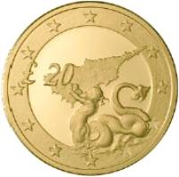 reverse of 20 Pounds - Cyprus's Accession to the EU (2004) coin with KM# 87 from Cyprus. Inscription: £20