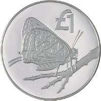Cyprus coin 1 Pound - Cyprus Butterfly - Silver Proof Issue (2002) reverse reverse of 1 Pound - Cyprus Butterfly - Silver Proof Issue (2002) coin with KM# 96a from Cyprus. Inscription: £1