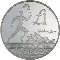 reverse of 1 Pound - Olympic Games Sydney - Silver Proof Issue (2000) coin with KM# 92a from Cyprus. Inscription: SYDNEY 2000 £1