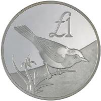 reverse of 1 Pound - Cyprus Bird - Silver Proof Issue (2000) coin with KM# 91a from Cyprus. Inscription: 1£