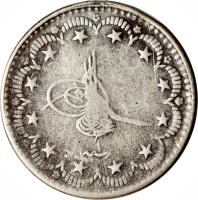 obverse of 5 Kuruş - Mehmed VI (1918 - 1919) coin with KM# 816 from Ottoman Empire.