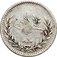 Ottoman Empire coin 20 Para - Abdul Hamid II (1876 - 1879) obverse obverse of 20 Para - Abdul Hamid II (1876 - 1879) coin with KM# 717 from Ottoman Empire.