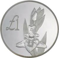 reverse of 1 Pound - Cyprus Orchid (1999) coin with KM# 90 from Cyprus. Inscription: 1£