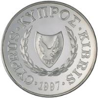 Cyprus coin 1 Pound - Cyprus Green Turtle (1997) obverse obverse of 1 Pound - Cyprus Green Turtle (1997) coin with KM# 72 from Cyprus. Inscription: CYPRUS · KYΠPΟΣ · KIBRIS · 1997 ·
