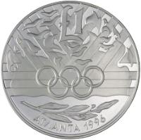Cyprus coin 1 Pound - Olympic Games Atlanta - Silver Proof Issue (1996) reverse reverse of 1 Pound - Olympic Games Atlanta - Silver Proof Issue (1996) coin with KM# 71a from Cyprus. Inscription: 1£ ATLANTA 1996