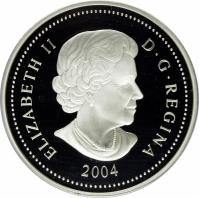 obverse of 8 Dollars - Elizabeth II - Grizzly Bear (2004) coin with KM# 515 from Canada. Inscription: ELIZABETH II D.G. REGINA 2004