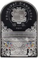 Andorra coin 15 Diners - Joan Enric Vives i Sicília - Renaissance Madonna: Small Cowper Madonna (2011) obverse obverse of 15 Diners - Joan Enric Vives i Sicília - Renaissance Madonna: Small Cowper Madonna (2011) coin with KM# 470 from Andorra. Inscription: PRONCIPAT D'ANDORRA 15 - D. 2011