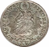 Hungary coin 15 Krajczár - Maria Theresa (1747 - 1750) reverse reverse of 15 Krajczár - Maria Theresa (1747 - 1750) coin with KM# 344 from Hungary.