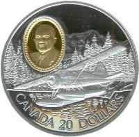 Canada coin 20 Dollars - Elizabeth II - Canadian Aviation: de Havilland reverse of 20 Dollars - Elizabeth II - Canadian Aviation: de Havilland