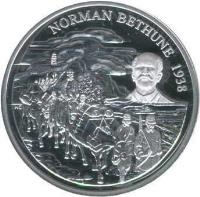reverse of 5 Dollars - Elizabeth II - Dr. Norman Bethune (1998) coin with KM# 316 from Canada. Inscription: NORMAN BETHUNE 1938