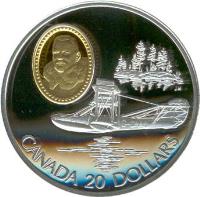 Canada coin 20 Dollars - Elizabeth II - Canadian Aviation: Curtiss HS-2L Seaplane (1994) reverse reverse of 20 Dollars - Elizabeth II - Canadian Aviation: Curtiss HS-2L Seaplane (1994) coin with KM# 246 from Canada. Inscription: CANADA 20 DOLLARS JM