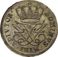 Denmark coin 12 Skilling Danske - Frederik VI (1712 - 1719) obverse obverse of 12 Skilling Danske - Frederik VI (1712 - 1719) coin with KM# 504 from Denmark. Inscription: DOMINVS · MIHI · ADIVTOR