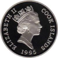 Cook Islands coin 1 Dollar - Elizabeth II - 95th Anniversary of the Birth of the Queen Mother (1995) obverse obverse of 1 Dollar - Elizabeth II - 95th Anniversary of the Birth of the Queen Mother (1995) coin with KM# 266 from Cook Islands. Inscription: ELIZABETH II COOK ISLANDS RDM 1995