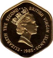 British Virgin Islands coin 100 Dollars - Elizabeth II - 400th Anniversary of Sir Francis Drake's West Indian Voyage (1985) obverse obverse of 100 Dollars - Elizabeth II - 400th Anniversary of Sir Francis Drake's West Indian Voyage (1985) coin with KM# 74 from British Virgin Islands. Inscription: ELIZABETH THE SECOND · · · BRITISH VIRGIN ISLANDS RDM · 1985 ·