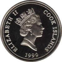 Cook Islands coin 1/2 Dollar - Elizabeth II - Garfield (1999) obverse obverse of 1/2 Dollar - Elizabeth II - Garfield (1999) coin with KM# 338 from Cook Islands. Inscription: ELIZABETH II COOK ISLANDS 1999