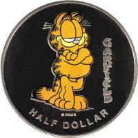 Cook Islands coin 1/2 Dollar - Elizabeth II - Garfield (1999) reverse reverse of 1/2 Dollar - Elizabeth II - Garfield (1999) coin with KM# 338 from Cook Islands. Inscription: GARFIELD PAWS HALF DOLLAR