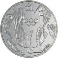 reverse of 1 Pound - Olympic Games Barcelona (1992) coin with KM# 67 from Cyprus. Inscription: £1